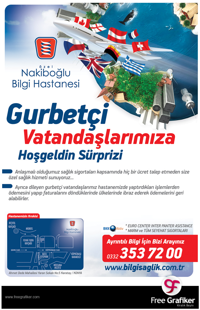 Nakiboğlu Hastanesi Gurbetçi Vatandaşlara Yönelik Kampanya - Dergi ve Gazete Reklamı